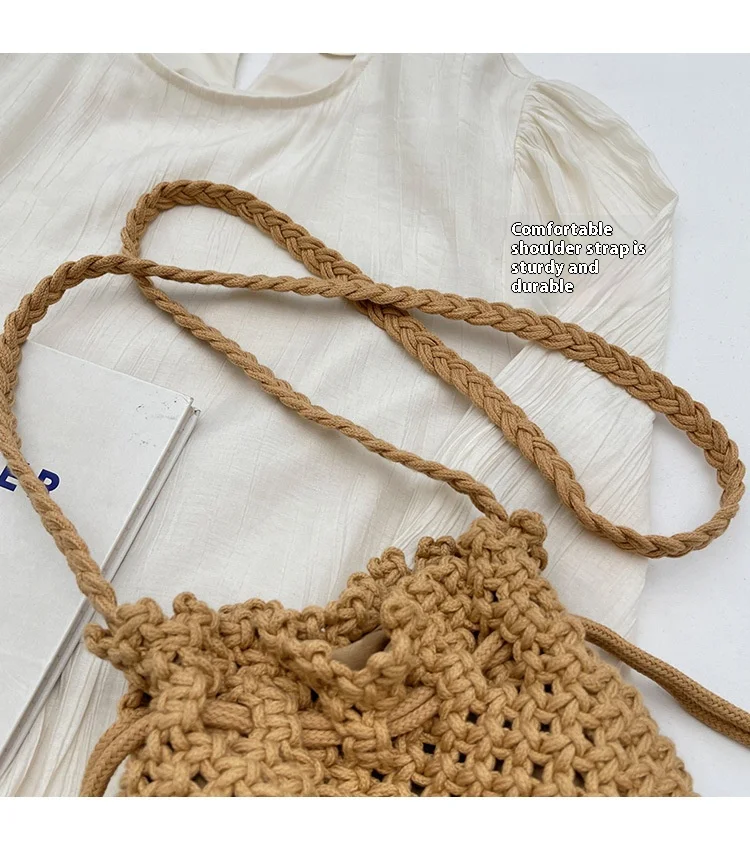 Woven bag Western style single shoulder armpit bag hand-held straw woven vacation beach raffia straw bag