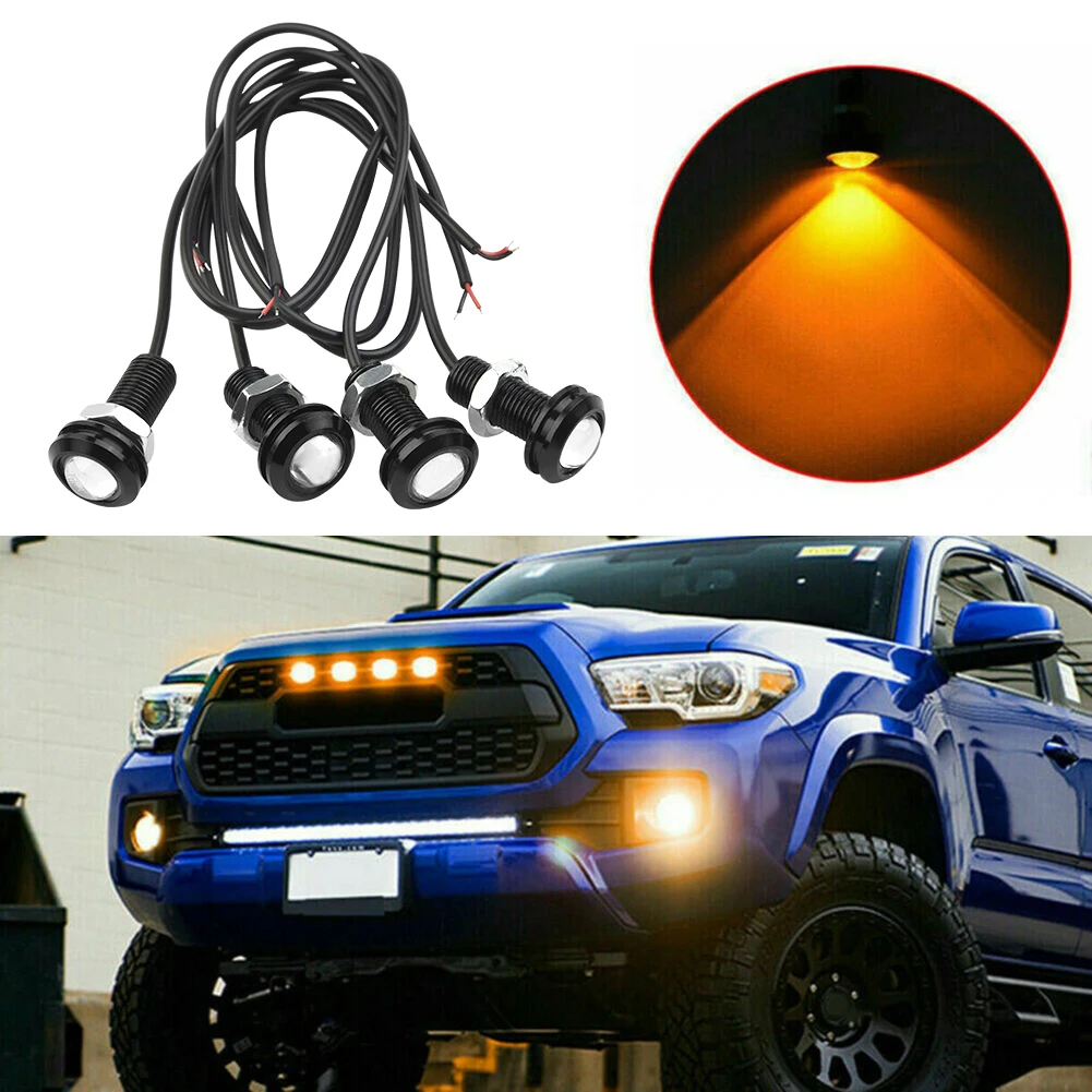 4Pcs Led Hawkeye Lights Car Light Lampade A Griglia Anteriore Per Ford F-150 Raptor Grille Style Light Drl Light Amber Led Lights