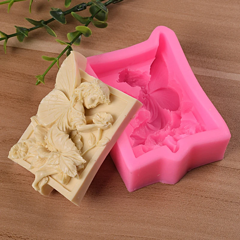 Silicone Soap Molds Epoxy Resin Molds Fairy Angel Flower 3D Resin Clay Silicone Molds DIY Handmade Soap Mold Silica Gel Mould