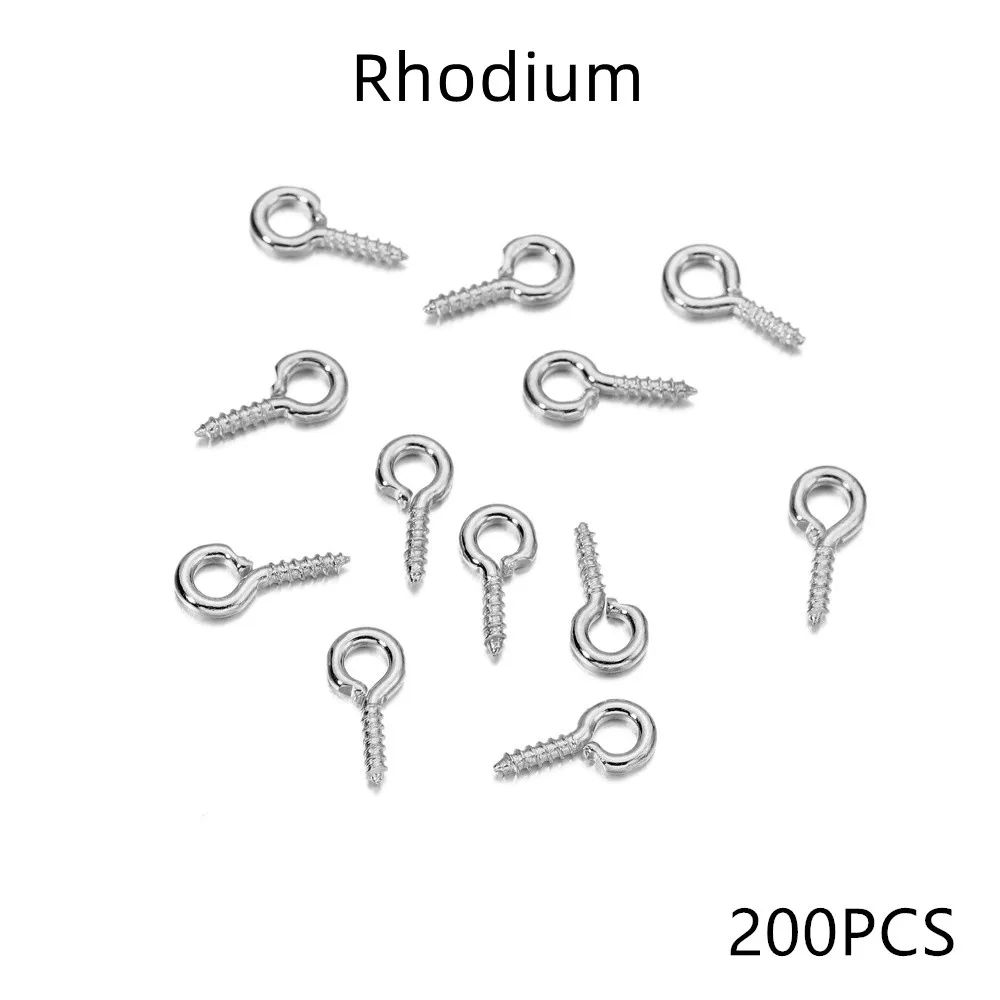 100-200pcs Small Tiny Mini Eye Pins Eyepins Hooks Eyelets Screw Threaded Gold Clasps Hooks Jewelry Findings For Making DIY 