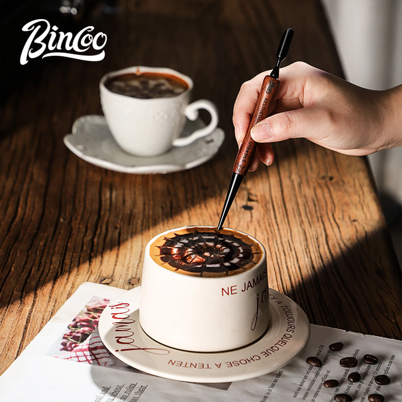 إبر قهوة ستانلس ستيل فاخرة لتزيين القهوة-من بينكو