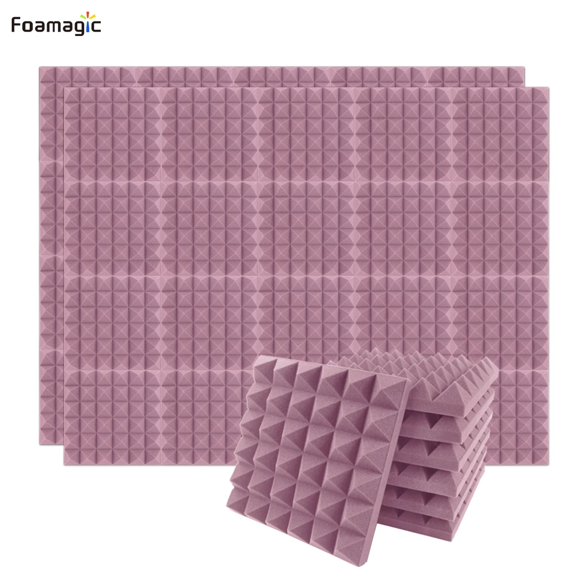 

High Density Fire Retardant Sound Proof Foam Panels for Walls and Ceiling 12 Pack Acoustic Foam Panels, 2" X 12" X 12"