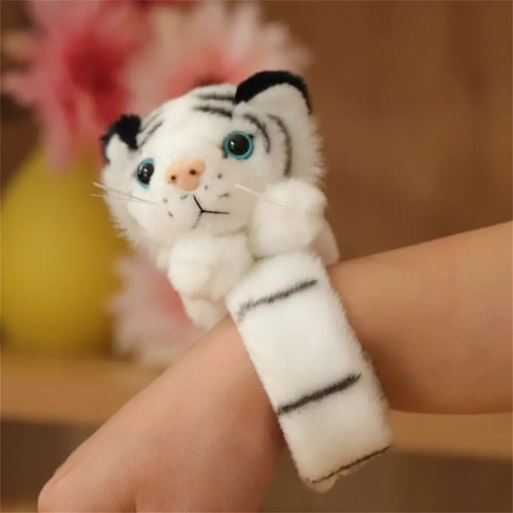Birthday Jungle Animal Stuffed Animal Wristband Clap Circle Rabbit Bunny Cartoon Slap Bracelet Plush Toy Soft Party Supplies