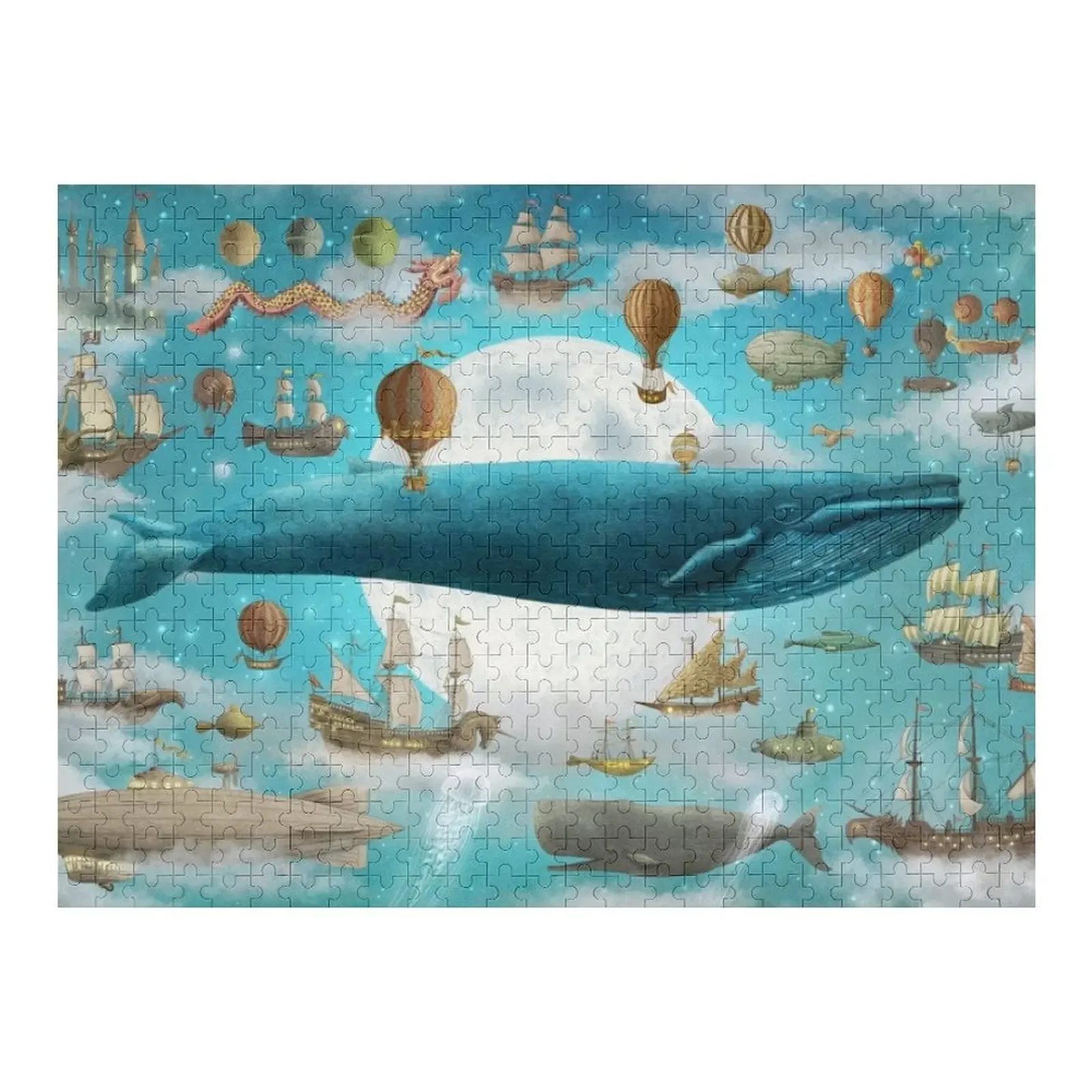 Ocean Meets Sky - Option Jigsaw Puzzle Personalized Toys Custom Wooden Name Customizeds For Kids Custom Jigsaw Puzzle