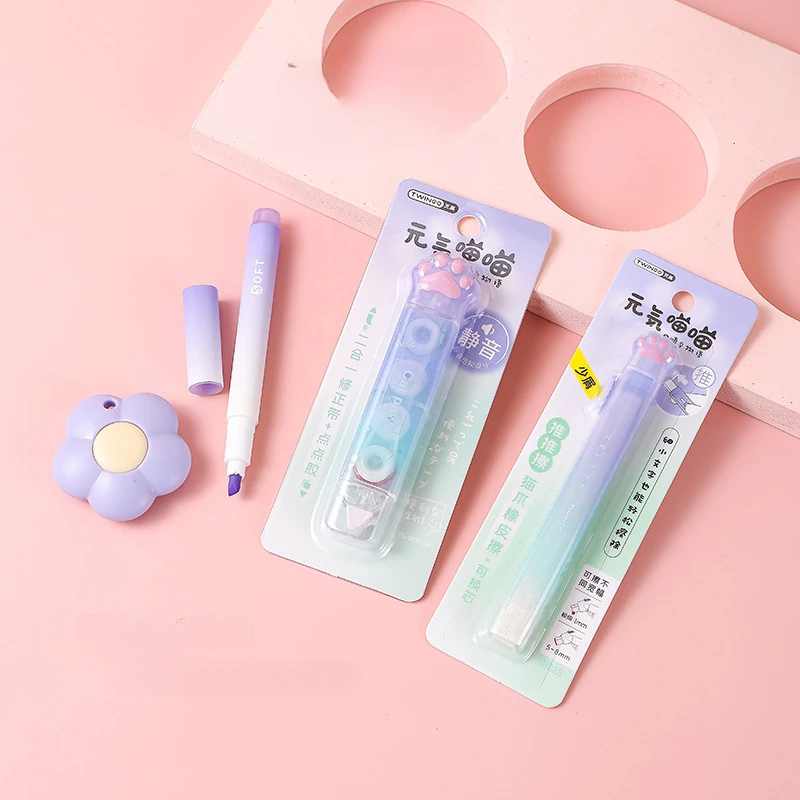Stationery Set Creatived Cute Cat Paw 4/7 in 1