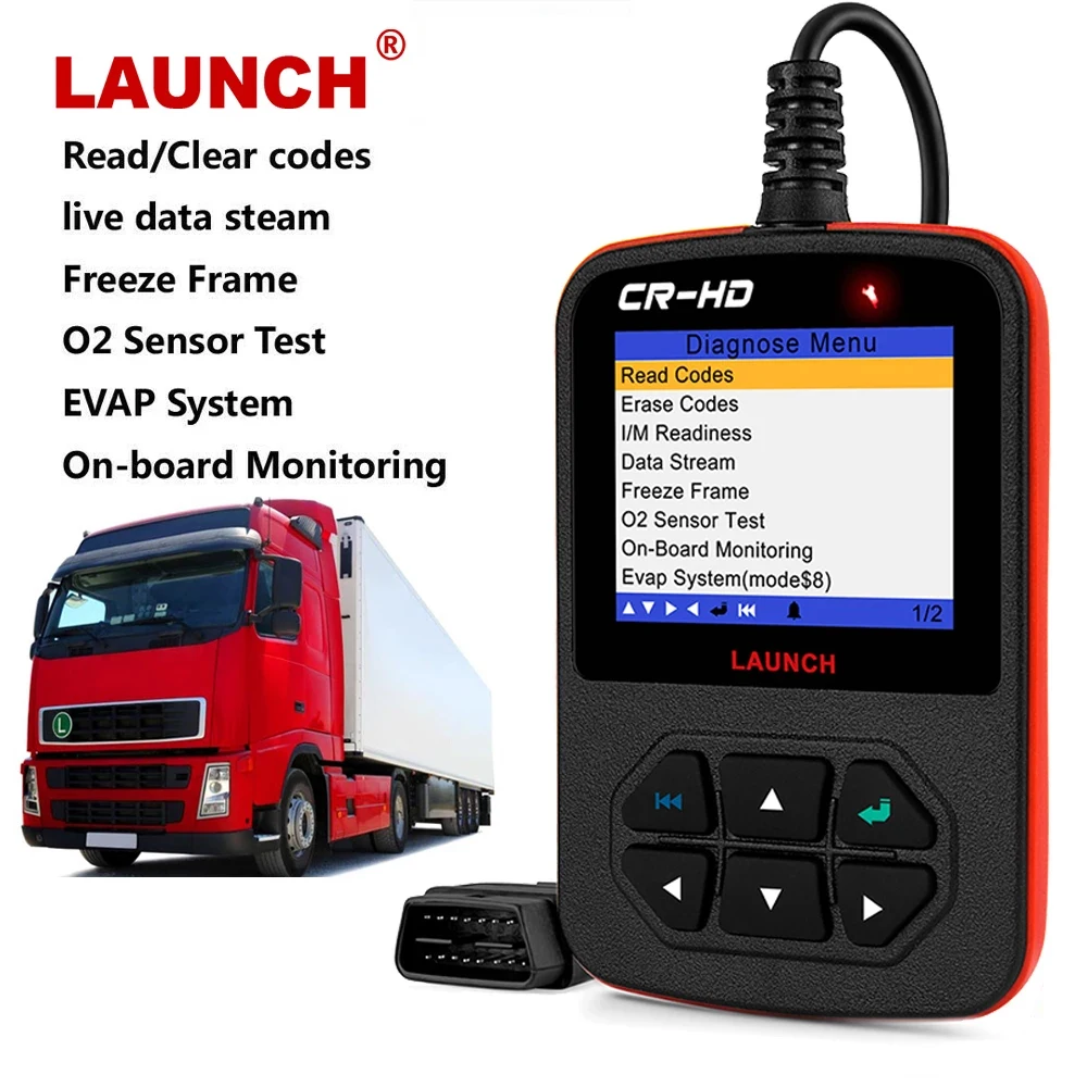 Launch Creader Crhd Heavy Duty Truck Code Reader Diagnostic Tool 24v