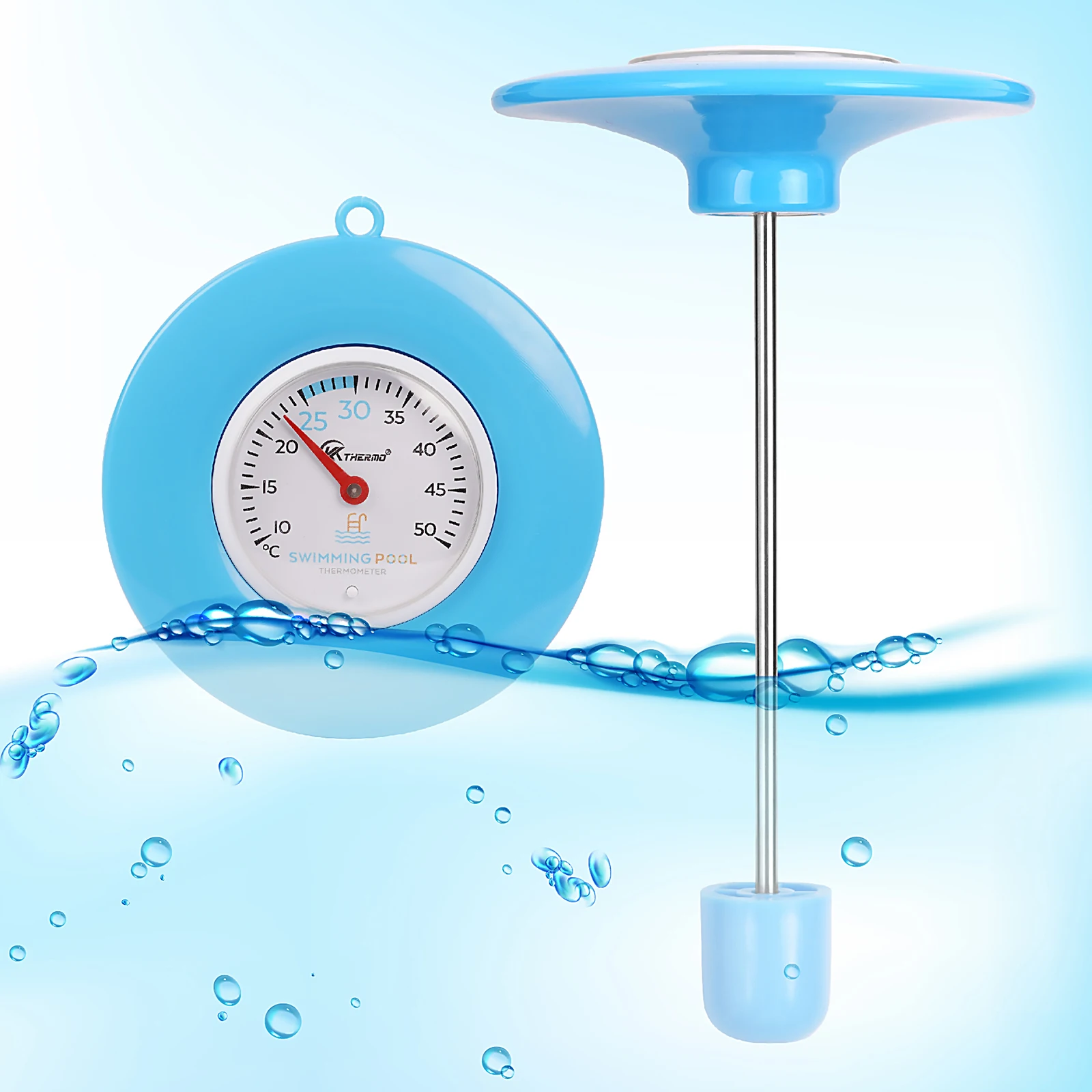 Pool-Thermometer Schwimmend - Schwarzes Rundthermometer Für Schwimmbad & Außenpool, Großes Display