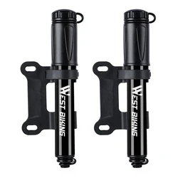 Compact Aluminum Alloy Bicycle Tire Inflator Pump, 100PSI Dual Valve System (2PCS)