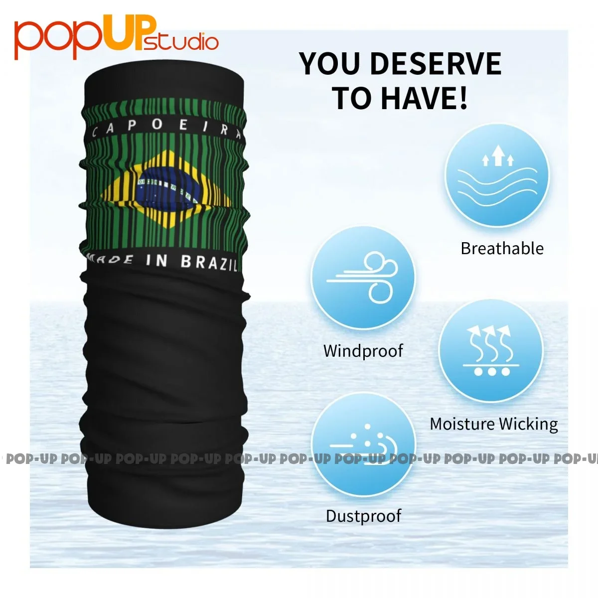 Capoeira Made In Brazil Neck Gaiter Bandana Scarf Face Mask