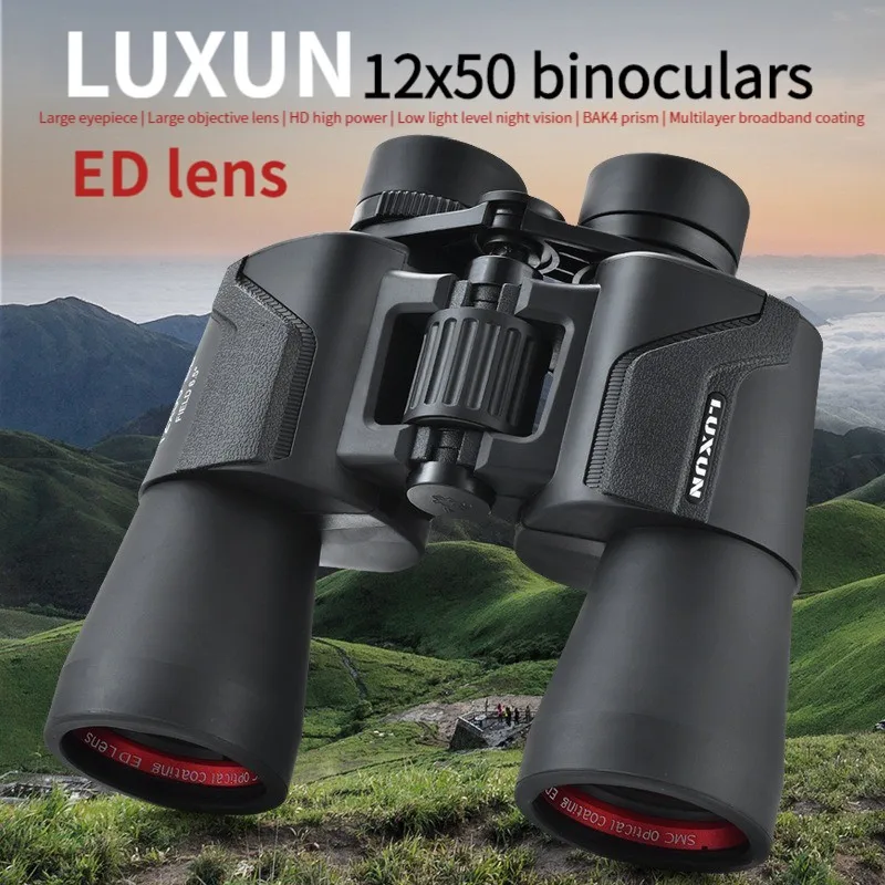 

NEW 12x50 binocular ED lens BAK4 media coating HD high power professional low light level night vision waterproof telescope