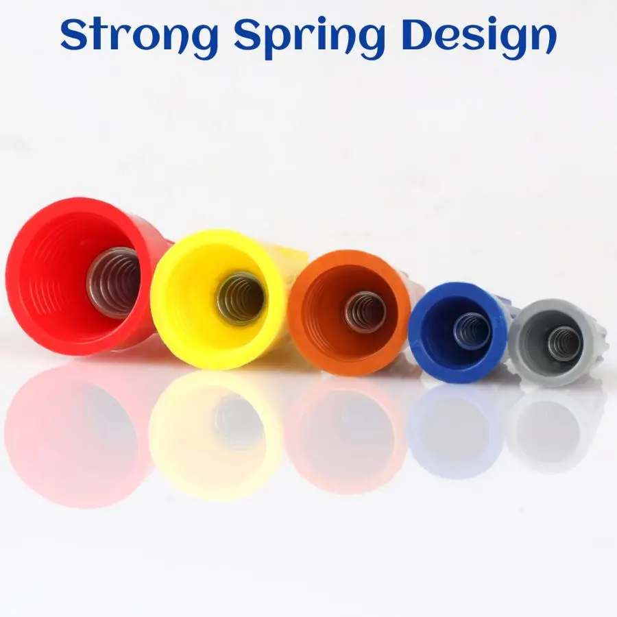 40ชิ้นฝาครอบกันฝุ่นฝาครอบกันฝุ่นเกลียวหุ้มฉนวนพร้อมสปริงฝาสายไฟพกพาสำหรับการเชื่อมต่อที่รวดเร็วฝาสายไฟหลากสี 1
