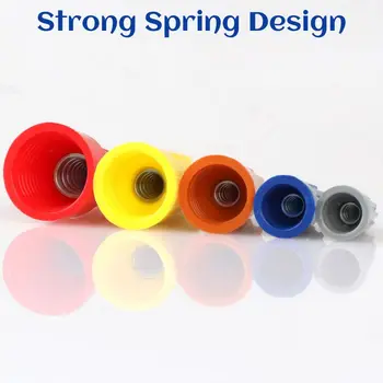 40ชิ้นฝาครอบกันฝุ่นฝาครอบกันฝุ่นเกลียวหุ้มฉนวนพร้อมสปริงฝาสายไฟพกพาสำหรับการเชื่อมต่อที่รวดเร็วฝาสายไฟหลากสี 1