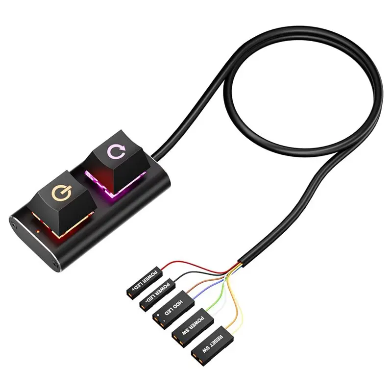 외부 PC 전원 켜기/리셋 버튼 인터넷 카페 컴퓨터 데스크탑 알루미늄 스위치 버튼 USB 포트 LED 표시등 포함