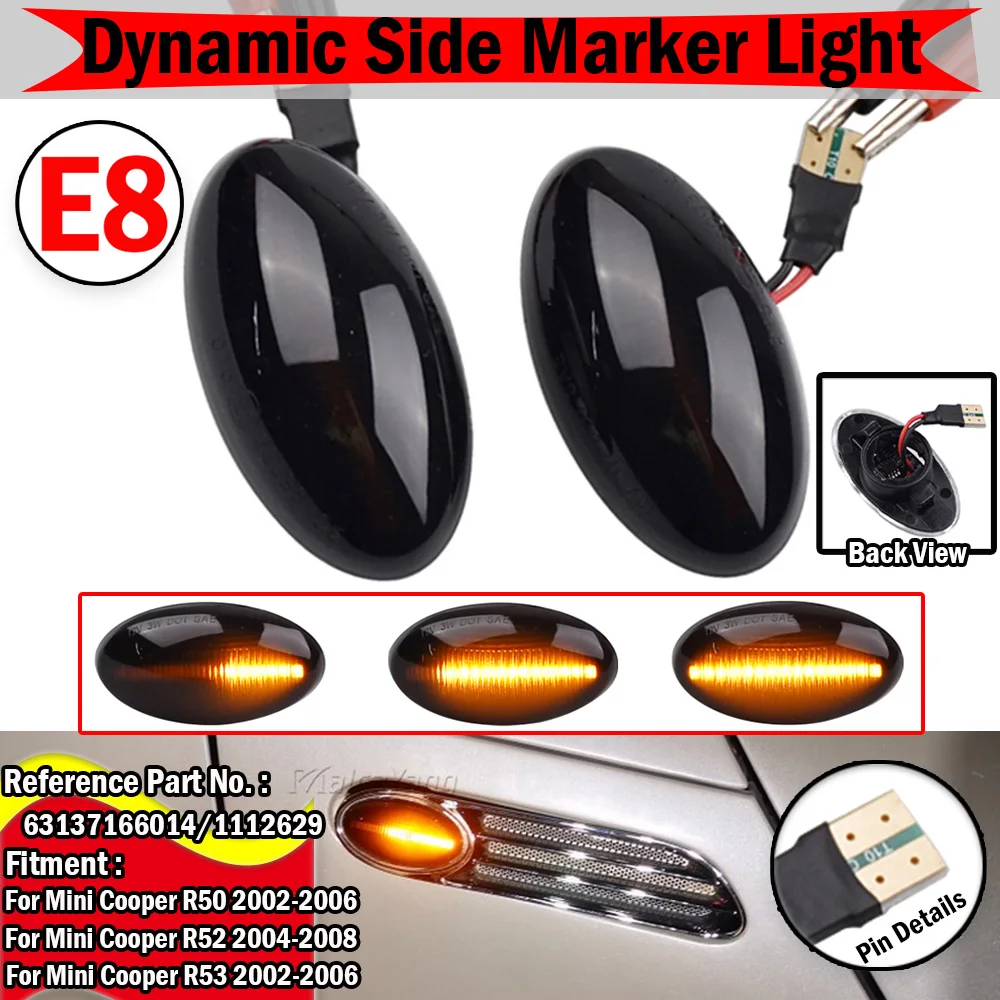 For Mini Cooper R50 R52 R53 Smoke Amber LED Turn Signal Side Marker Li - Foto 6