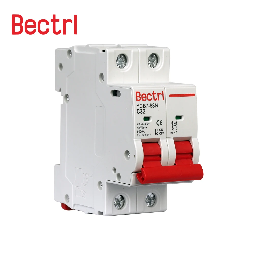 AC MCB YCB7-63N C 커브 미니 회로 차단기, 230/400V  50HZ/60HZ, 1P, 2P, 3P, 4P, 3A, 6A, 10A, 16A, 20A, 25A, 32A, 40A, 50A, 63