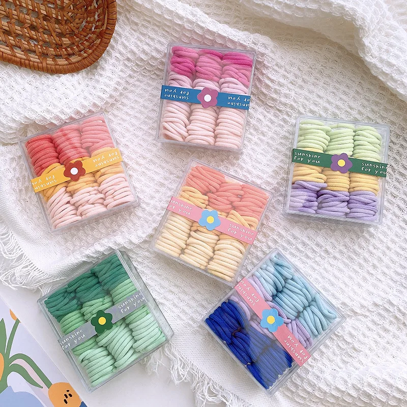 

90Pcs/Pack Baby Hair Bands for Girls Candy Color Kids Hair Accessories Elastic Sweet Children Hair Rope Baby Gift