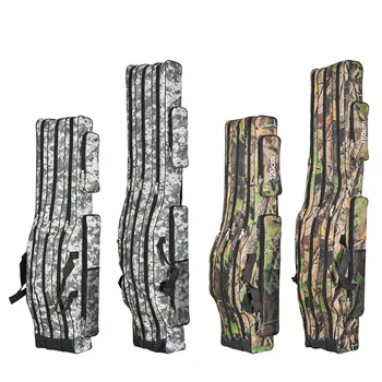 접이식 낚싯대 릴 루어 폴 도구, 3 층 방수 낚시 기어 태클, 대용량 보관, 큰 배 낚시 가방