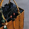 Japanese Bamboo Weaving String Bag Making Old Storage Bags Tea Set Storage Suitcase Case Convenient Handle Organizer Bag 3