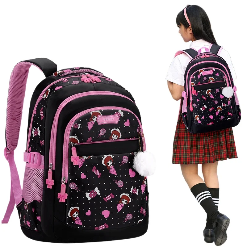 New Kids Cartoon Backpack Girls Middle Lightweight Spinal Support Large Capacity Daypack Children Backpack Lightweight Capacity 1