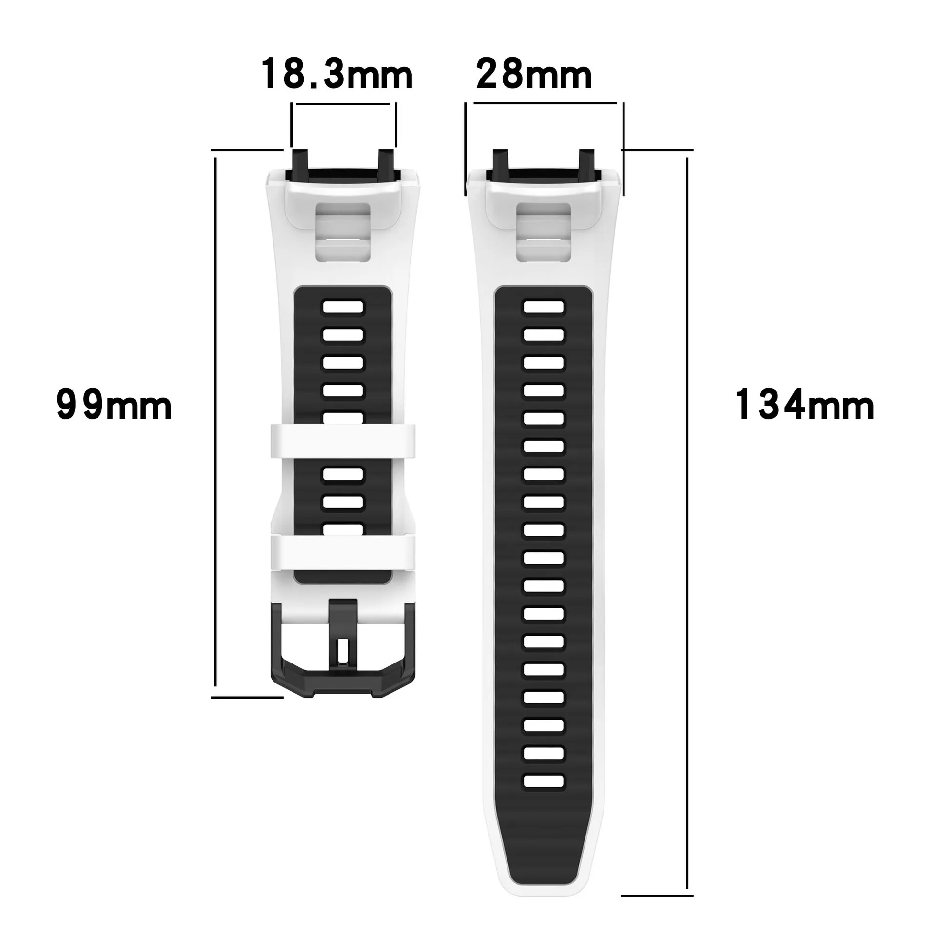 Premium Dual-Tone Silicone Smartwatch Strap - Compatible with Popular Smartwatch Models