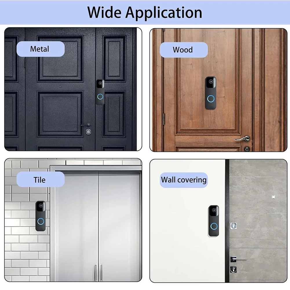 6 Pcs No Drill Doorbell Mount Double Sided Tape For Blink Battery Video Doorbell Strong Adhesion Door Bell Sticky Tape