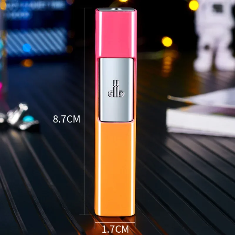 Mini Inflatable Windproof Butane Lighter Pink Jet Flame Luminous Cigarette Lighter Metal Electronic Lighters Smoking Accessories