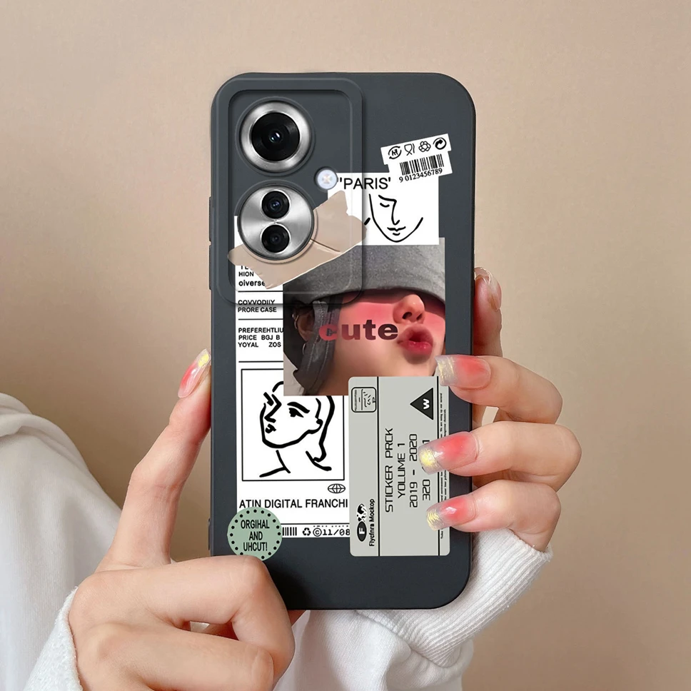 Stylish Cute Girl Shockproof Liquid Phone Cover - Smooth and Fashionable Design