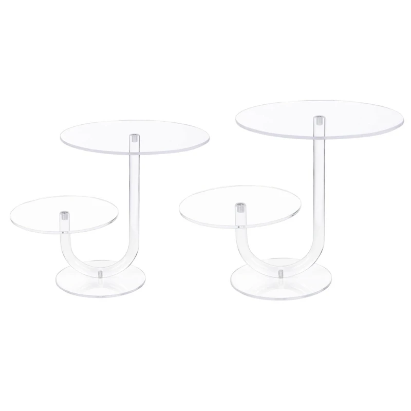 

Современная 2-х уровневая прозрачная акриловая подставка для торта, стеллаж для демонстрации десертов, органайзер для кексов