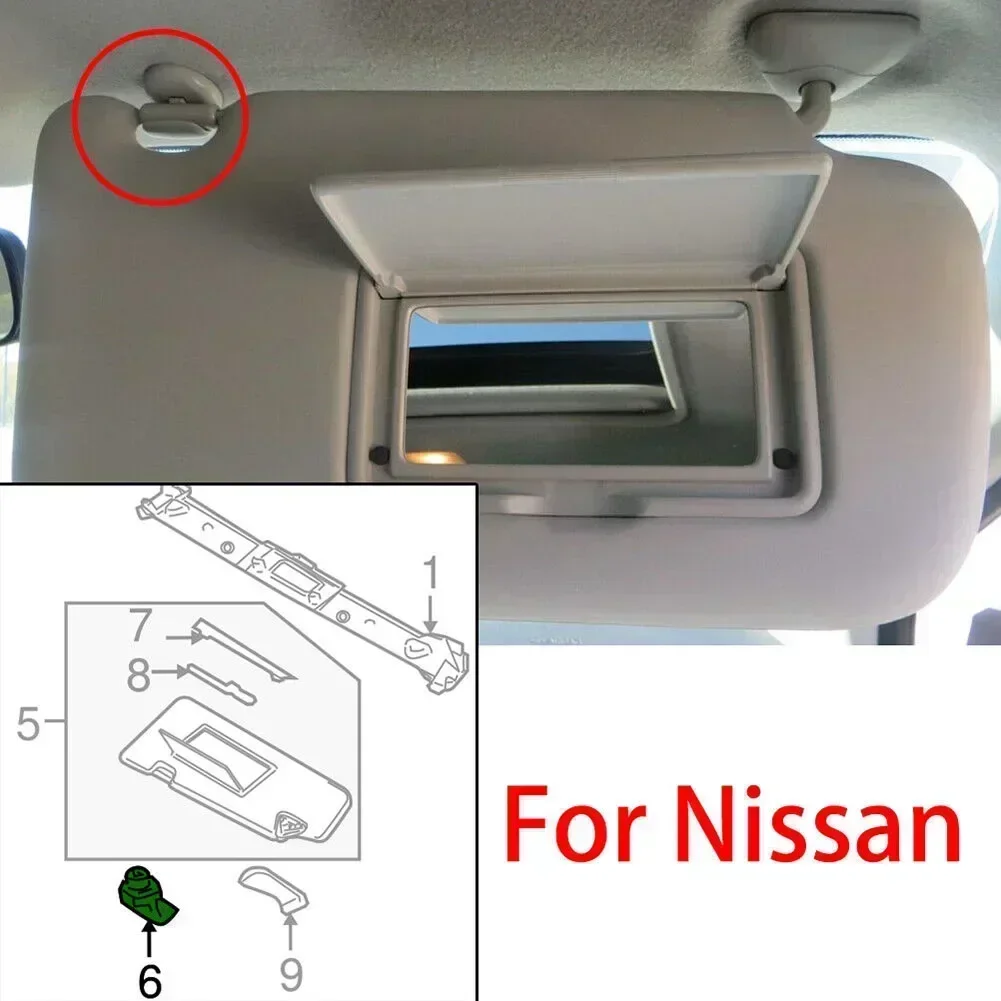 2 Pièces Clip Support Pare-Soleil Compatible Nissan Qashqai J10 / Dualis 2007-2014 - Gris