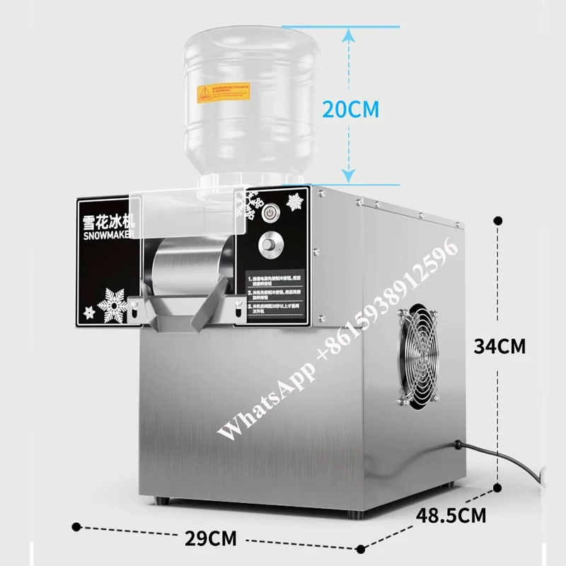 Ice Crusher Machine Snowflake Ice Cream Machine Ice Smoothie Machine Snowflake Ice Machine Small Snow Continuous Cooled Milk Mango Bingsu Shaver Smoothie Korean Crusher