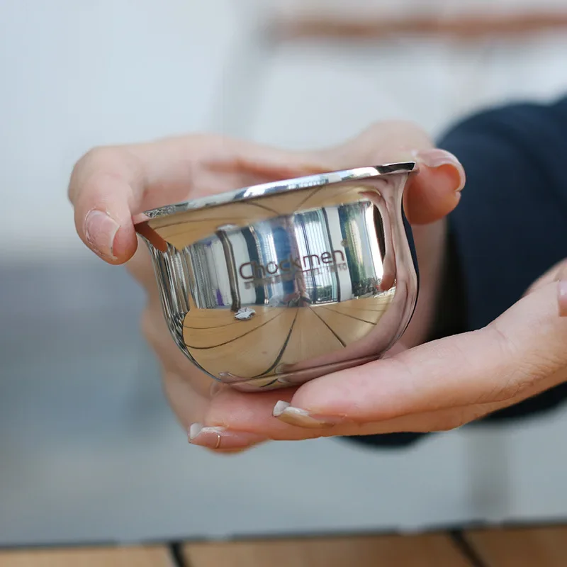 1PCS new 316 stainless steel solid cup 80ML small wine cup mini one two two white wine cup flat bottom cup