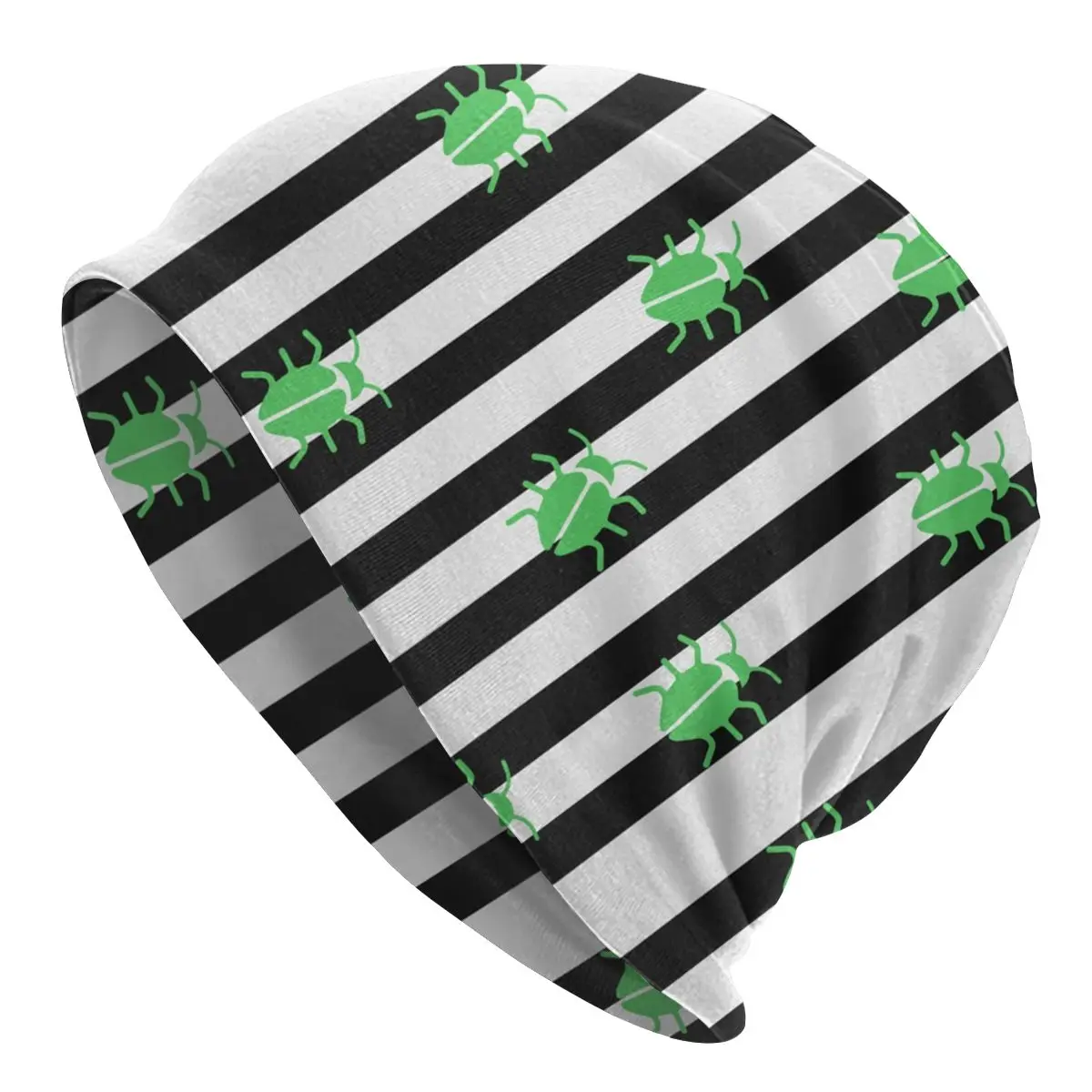 

Cool Winter Warm Women Men Knit Hats Adult Beetlejuice Stripes And Bugs Skullies Beanies Cap Tim Burton Horror Movie Bonnet Hats