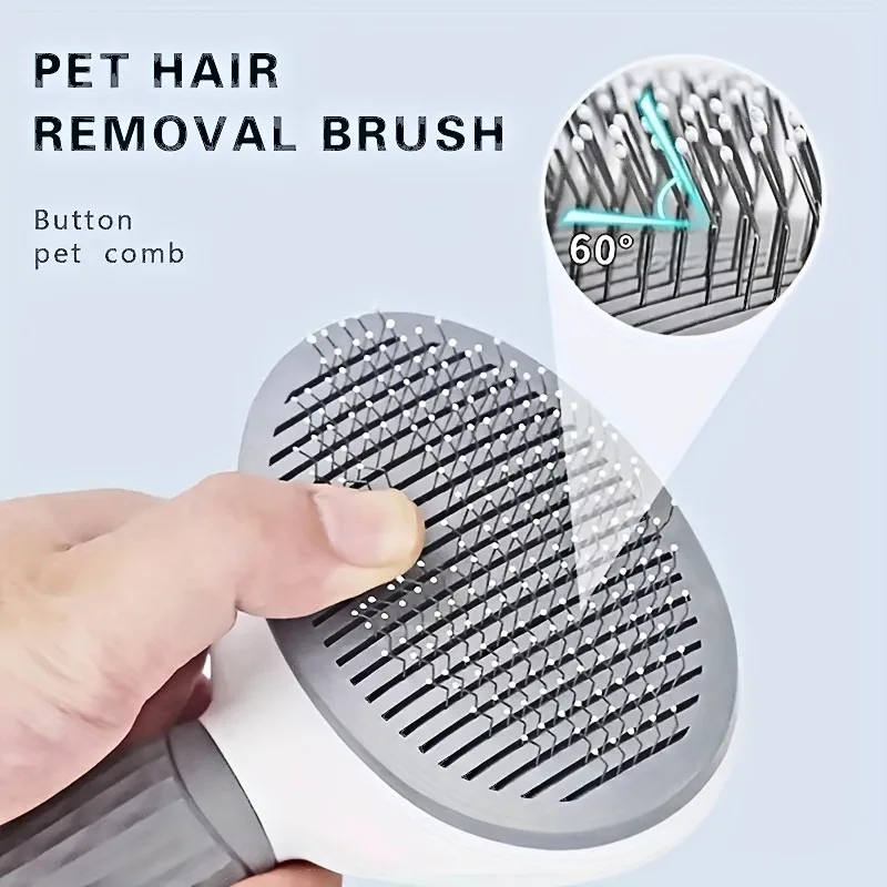 Pet Hair Brush Dog Hair Comb Stainless Steel Automatic Fading