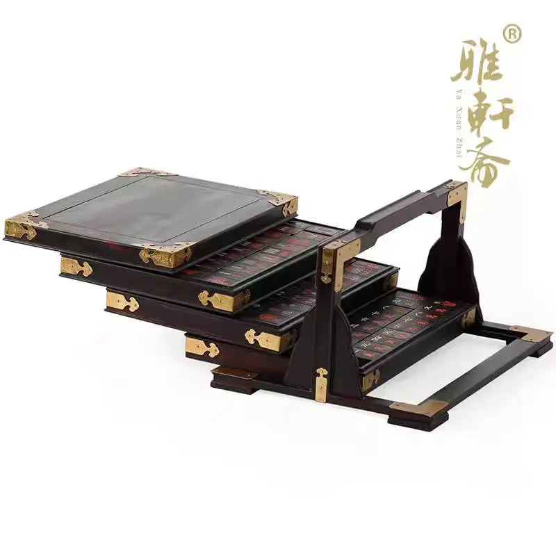Purple sandalwood mahjong tiles Rosewood crafts red Suanzhimu mahjong mahjong box wood retro creative practical high-end busines 4