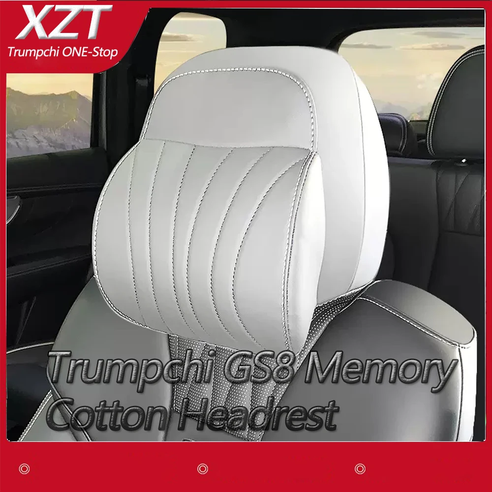 

Car Seat Headrest Travel Rest Neck Pillow PU Leather Neck Pillow Memory Foam Pillows For Trumpchi GS8 Accessories