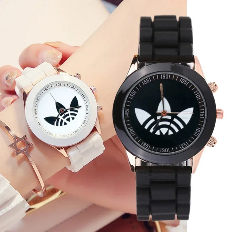 

Часы наручные Reloj Женские кварцевые, модные брендовые Спортивные Повседневные, с силиконовым ремешком, с изображением листьев и травы