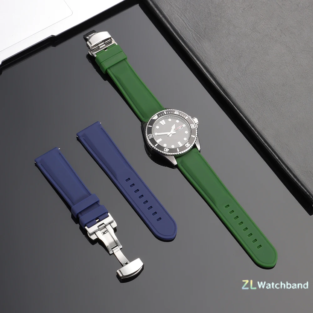 Premium Waterproof Silicone Sport Watch Band with Butterfly Buckle