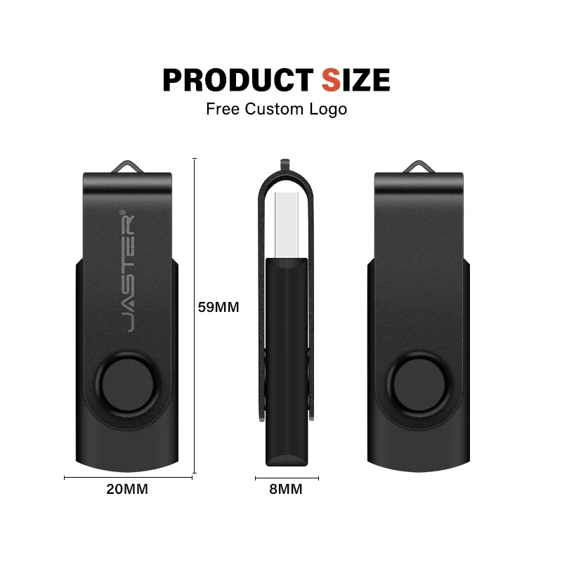 thumbnail image 4 of Memoria USB 3.0 mini de alta velocidad de 128 GB, memoria USB giratoria, llavero gratis, memoria USB de 64 GB, memoria USB roja, disco U negro de 32 GB, 4 of 5