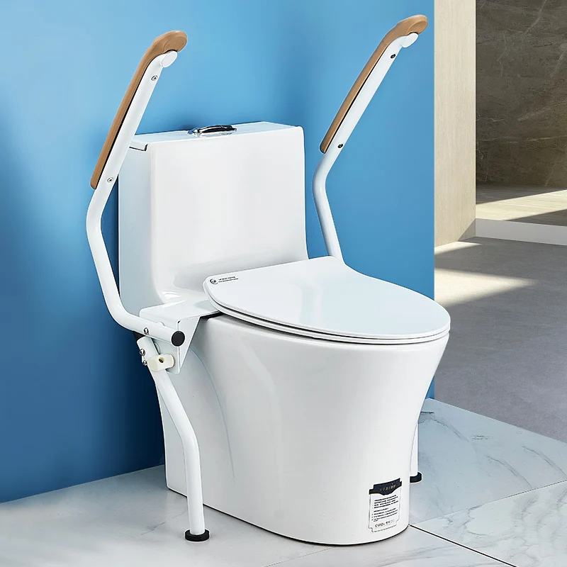 Folding Commode Toilet Armrest for The Elderly, Help Safety Toilet Assist Safety Railing, Anti Slip Assistance Stand Up Device 3