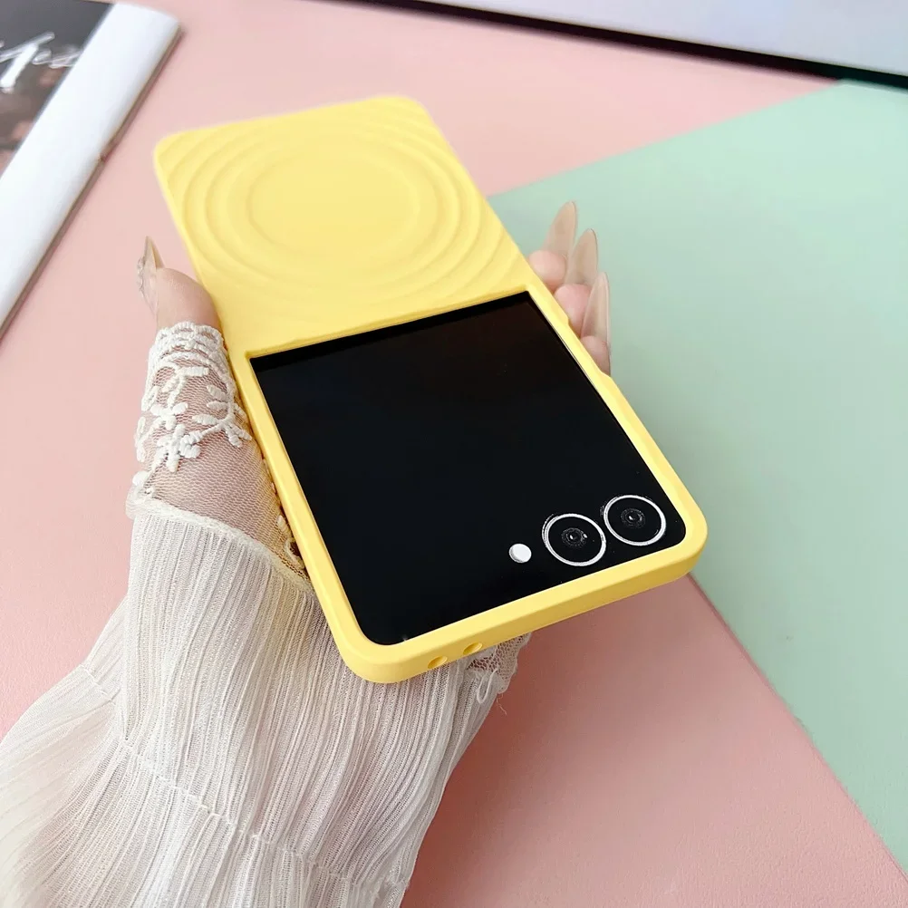Matte Water Ripple Dopamine Color Magnetic Phone Case with 3D Waves Design - Slim Magsafe Cover