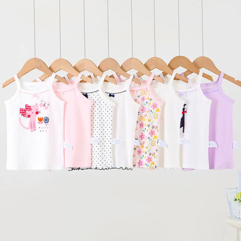 Girls Tank Tops Underwear Children Camisoles Teenager Home Bottom Crop Tops 2pcs/lot