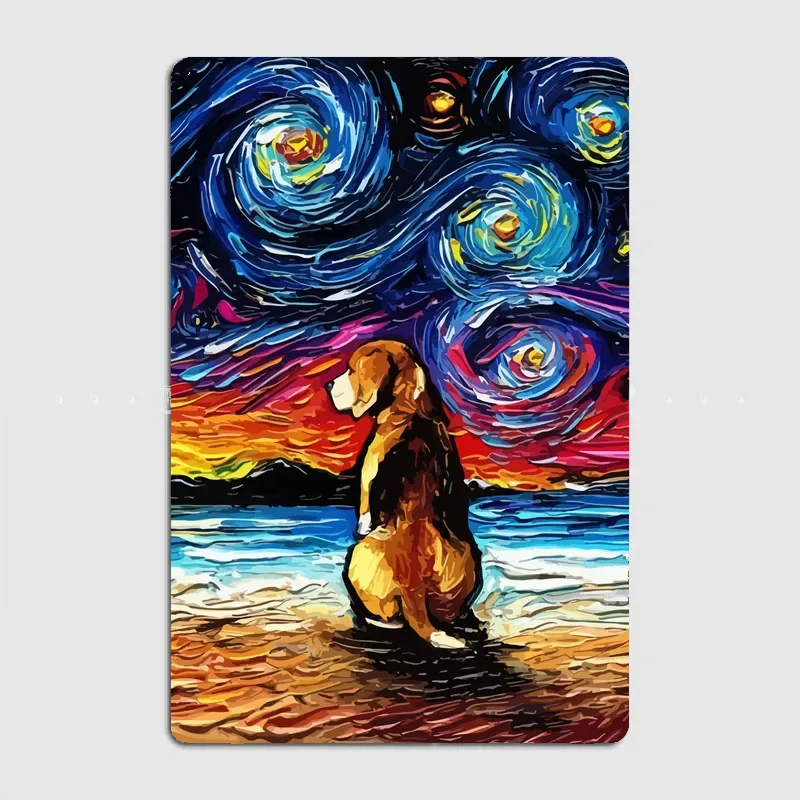 Cane Starry Night Beagle Custom-Made Vintage Farmhouse Decor Wall Decor Room Decor Vintage Decor Home Decor Poster