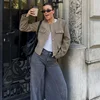 TRAF Woman Outerwears Autumn Long Sleeve Cropped Jacket For Women Winter Button Demi-Season Short Coats Elegant Women's Coat 4