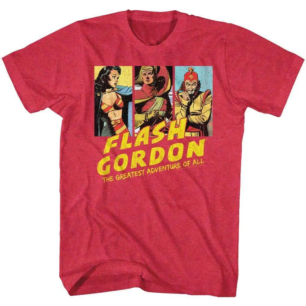 Flash Gordon T-Shirt Da Uomo Group Shot X-Large Cherry Heather