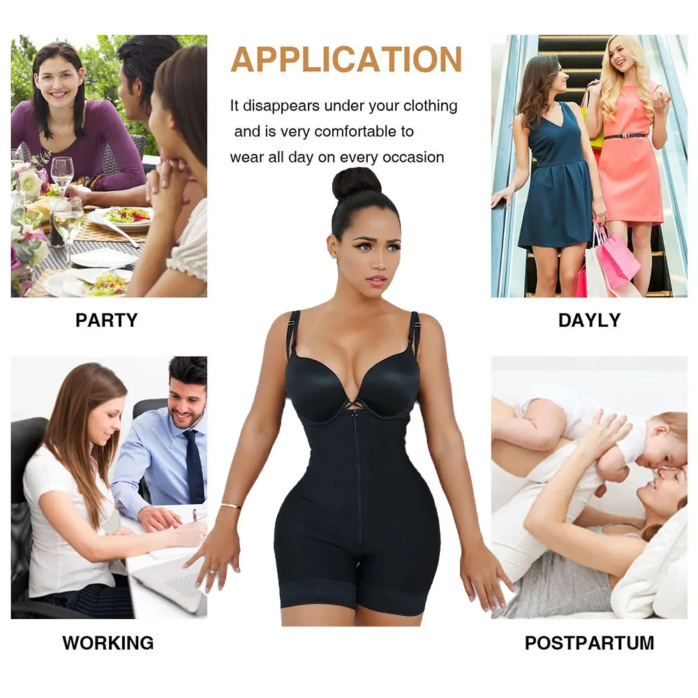 Slimming Waist Trainer Zipper Body Shaper Underbust Corset Straps For Women Tummy Control Low-Back Butt Lifter Shapewear