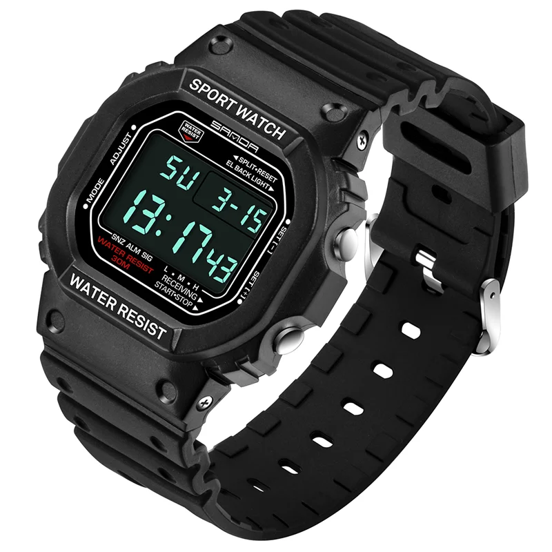 SANDA 329 Digital Watch for Men Women Shockproof Waterproof Sports Wristwatches Boy Girl Stopwatch Military Electronic Clock