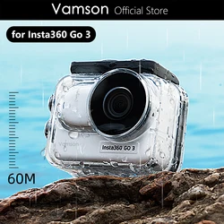 Vamson for Insta360 GO3 Case Waterproof 60M Housing Diving Protective for Insta360 GO 3 Camera Underwater Cover Accessories