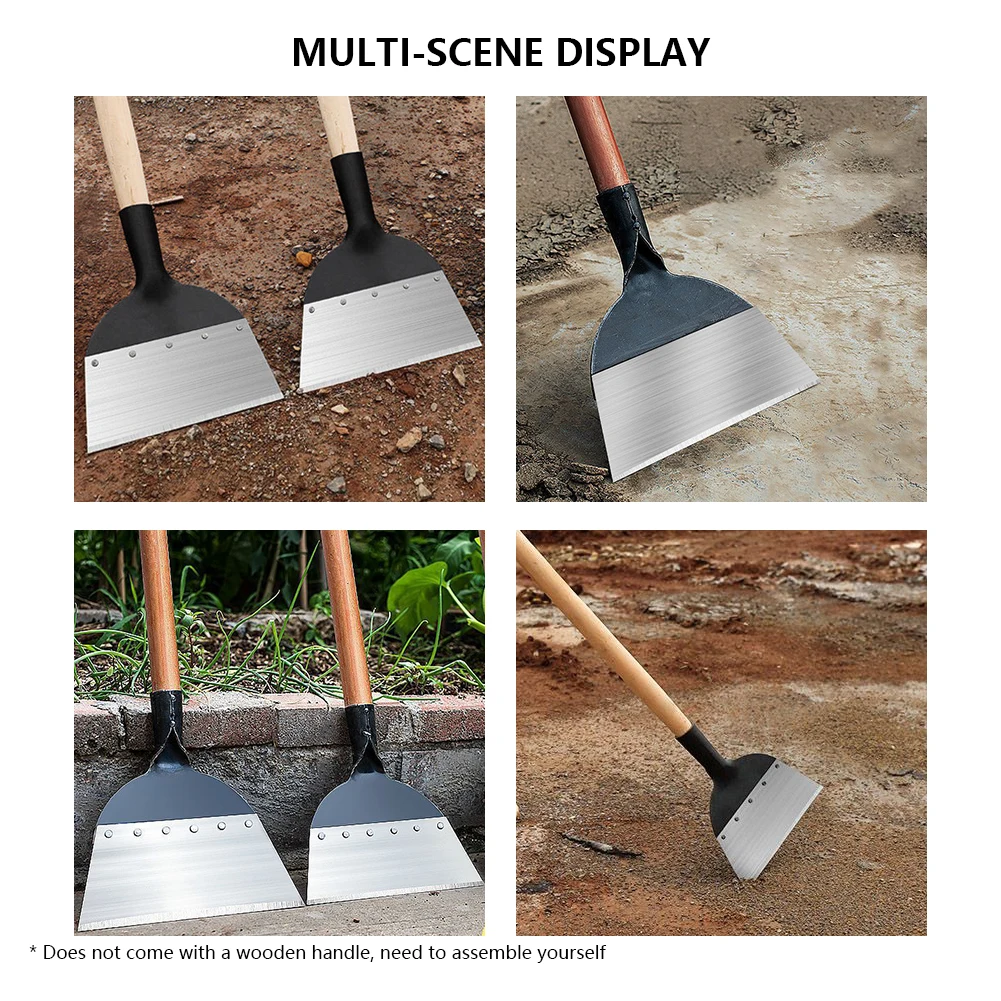 Steel Flat Shovel Multi-Functional Garden Scraper Shovel Rust Resistant Farm Weeding Planting Shovel for Digging in Garden Beds