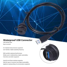 

Waterproof USB 3.0 Type A Panel Mount Connector Female Socket With Cable Phones Digital Automobiles Equipment Connector Adopts
