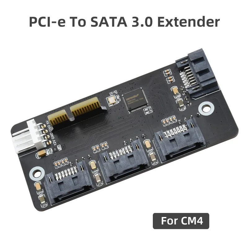 

PCIe To 4 SATA 3.0 Expander 6Gpbs High-speed SATA Interface Supports CM4 Raspberry Pi